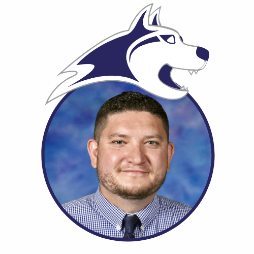 Wheatlands wolf logo and picture of Mr. Fair